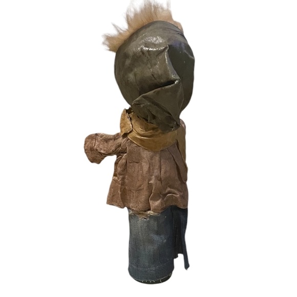 Set Of 2 Vintage Handmade Primitive Paper Mache Doll - Picture 6 of 13